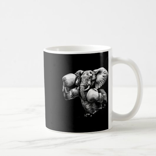 Lustiger Boxer-Elefant mit Boxhandschuhen Kickboxe Kaffeetasse (Rechts)