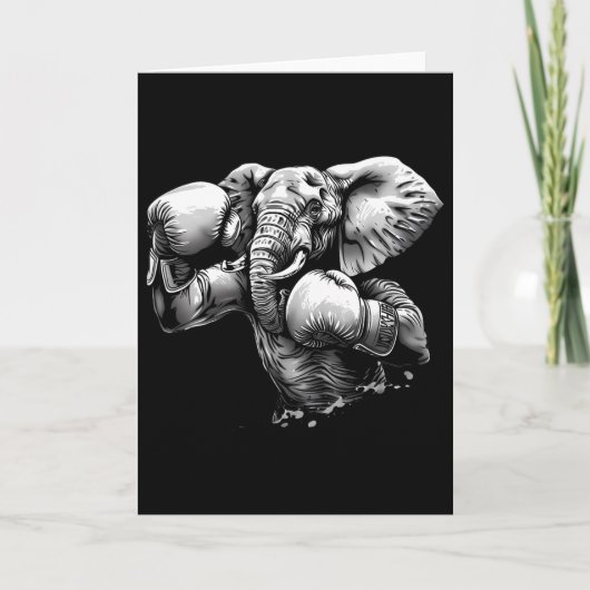 Lustiger Boxer-Elefant mit Boxhandschuhen Kickboxe Karte (Vorderseite)