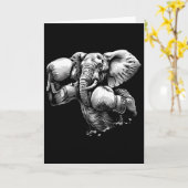 Lustiger Boxer-Elefant mit Boxhandschuhen Kickboxe Karte (Gelbe Blume)