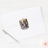 Lustiger Boxer-Hund Runder Aufkleber (Umschlag)