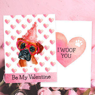 Lustiger Boxer Ich Wuff Dich Hund Valentinstag Feiertagskarte