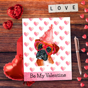 Lustiger Boxer Sei Mein Valentinstag-Hund Valentin Feiertagspostkarte
