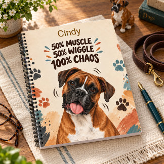 Lustiger Boxerhund 50% Muskel 50% Wackeln Notizblock