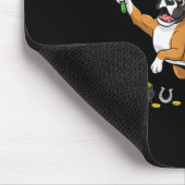 Lustiger Boxerhund Klee St Patricks Day Damen Herr Mousepad (Ecke)