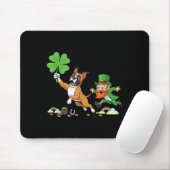 Lustiger Boxerhund Klee St Patricks Day Damen Herr Mousepad (Mit Mouse)