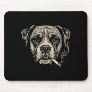 Lustiger Boxerhund-Meme Hund raucht Zigarette Mousepad