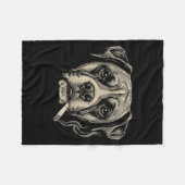 Lustiger Boxerhund-Meme raucht Zigarette Fleecedecke (Vorderseite (Horizontal))