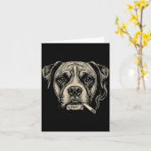 Lustiger Boxerhund-Meme raucht Zigarette Karte (Gelbe Blume)