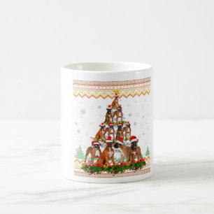 Lustiger Boxerhund Weihnachtsbaum Santa Hut Gesche Kaffeetasse
