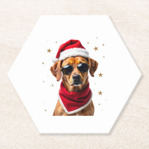 Lustiger Boxerhund Weihnachtsbeleuchtung Xmas Outf Untersetzer