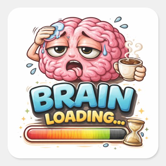 Lustiger Brain Loading Aufkleber (Vorderseite)