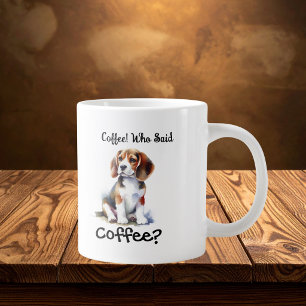 Lustiger BRAUNER 'Kaffeebecher' Beagle Personalisi Jumbo-Tasse