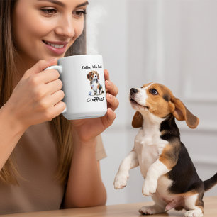 Lustiger BRAUNER 'Kaffeebecher' Beagle Personalisi Jumbo-Tasse