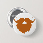 Lustiger brauner Schnurrbart Button (Vorne & Hinten)