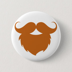 Lustiger brauner Schnurrbart Button
