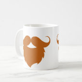Lustiger brauner Schnurrbart Kaffeetasse (Vorderseite Links)