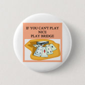 lustiger Bridge-Spieler Witzentwurf Button (Vorderseite)