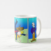 Lustiger Briefträger-Cartoonbecher Kaffeetasse (VorderseiteRechts)