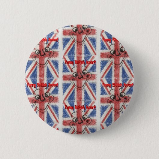 Lustiger britischer Akzent Button (Vorderseite)