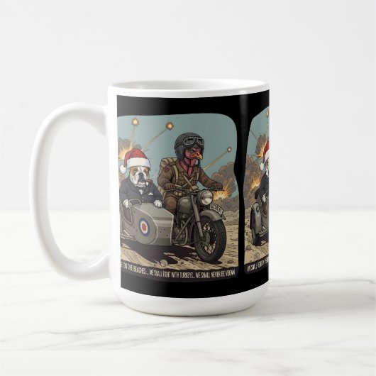 Lustiger britischer Weihnachtsstoff Kaffeetasse (Links)