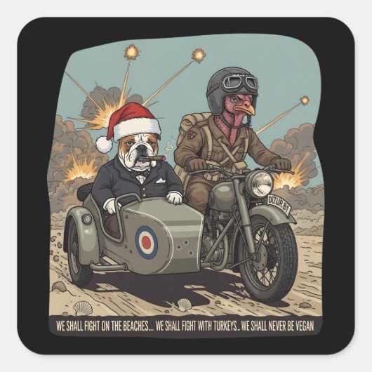 Lustiger britischer Weihnachtsthemen Quadratischer Aufkleber (Vorderseite)