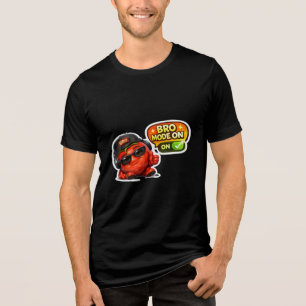 Lustiger Bro-Modus-An-T-Shirt Süße animierte Fig Tri-Blend Shirt