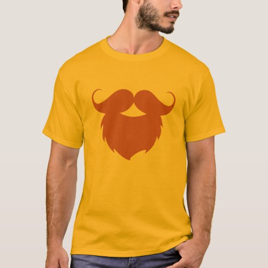 Lustiger Brown-Schnurrbart T-Shirt (Vorderseite)