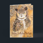 Lustiger Bruder, Geburtstag, Eule wild u. verrückt Karte<br><div class="desc">Lustiger Bruder,  Geburtstag,  Virginia-Uhu wild u. verrückt</div>