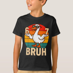 Lustiger Bruh Retro-Ente 6 7 Meme Kinder Teenager T-Shirt