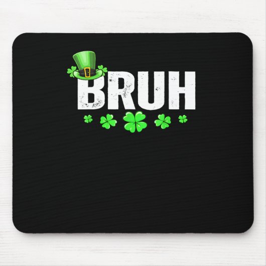 Lustiger Bruh St. Patrick's Day Shamrock Leprechau Mousepad (Vorne)