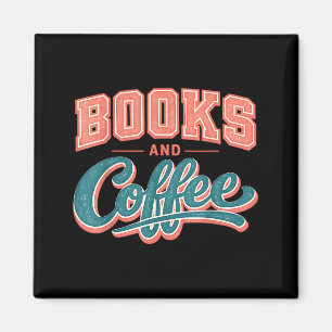 Lustiger Bücher- und Kaffeeliebhaber, lesesüchtige Magnet