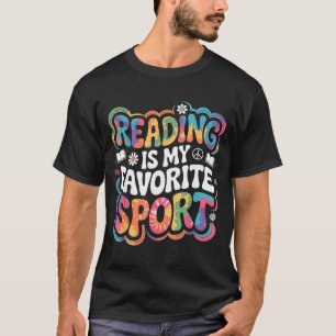 Lustiger Bücherliebhaber Tie-Dye groovy Lesen ist T-Shirt