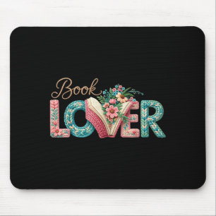 Lustiger Bücherliebhaber vintage Buchwurm floral l Mousepad