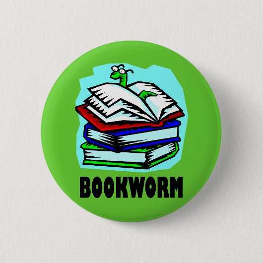 Lustiger Bücherwurm-Lesegeschenk-T - Shirt Button (Vorderseite)