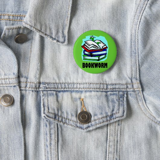 Lustiger Bücherwurm-Lesegeschenk-T - Shirt Button (Beispiel)