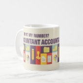 Lustiger Buchhalter ikonisches Design individuell Kaffeetasse (Vorderseite Links)