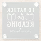 Lustiger Buchspruch Buchclub-Name Geschenk Glasuntersetzer (Rückseite)