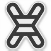 Lustiger Buchstabe X Monogramm Aufkleber (Vorderseite)
