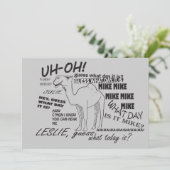 Lustiger Buckel-Tag Einladung (Stehend Vorderseite)