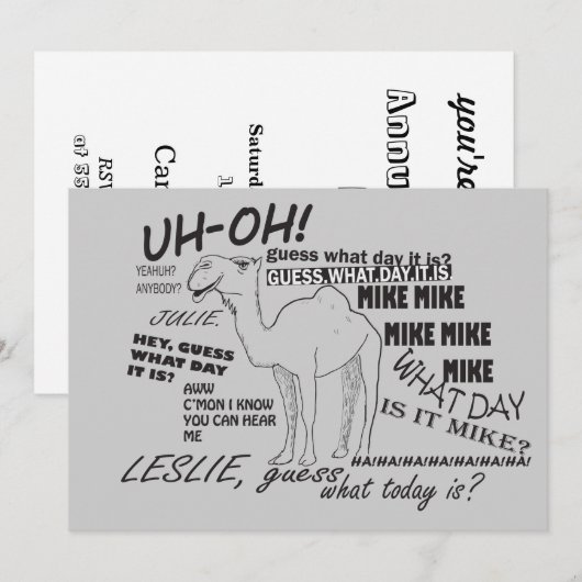 Lustiger Buckel-Tag Einladung (Vorne/Hinten)