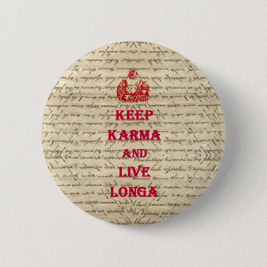 Lustiger Buddha-Spruch Button (Vorderseite)