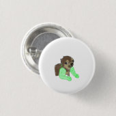 Lustiger Buff-Hund mit muskulösen Armen Meme-Gesch Button (Vorne & Hinten)