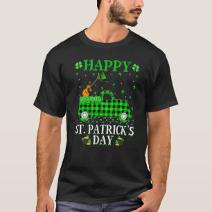 Lustiger Büffel-Karo Grün Lastwagen Gitarre St. Pa T-Shirt