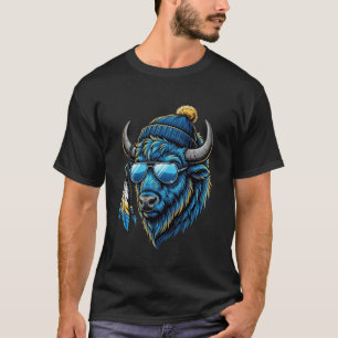 Lustiger Büffelliebhaber, cooles Bison-Strickmütze T-Shirt