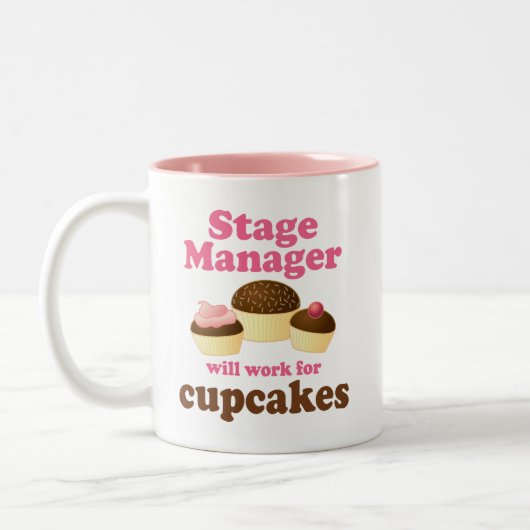 Lustiger Bühne-Manager Zweifarbige Tasse (Links)
