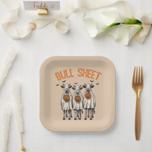 Lustiger Bull Sheet Vintage Halloween Pappteller