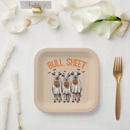 Lustiger Bull Sheet Vintage Halloween Pappteller (Hochzeit)