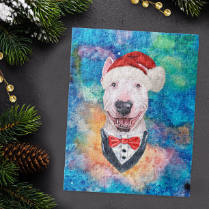 Lustiger Bull Terrier Rasse Hund Weihnachten Puzzle