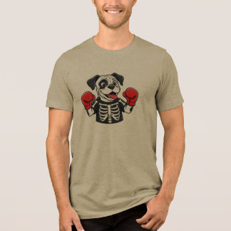 Lustiger Bulldog Halloween Skelett Boxender Hund Tri-Blend Shirt