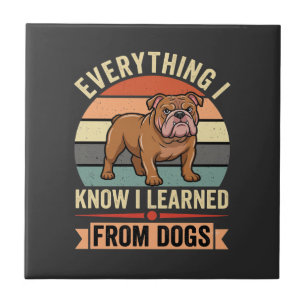 Lustiger Bulldogge Alles, was ich von Hunden geler Fliese